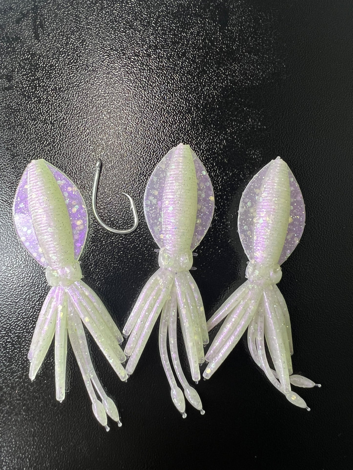 NEW SHAPE 2.75" Ika (Squid) Alpha Obake 4 pack. (Glow)