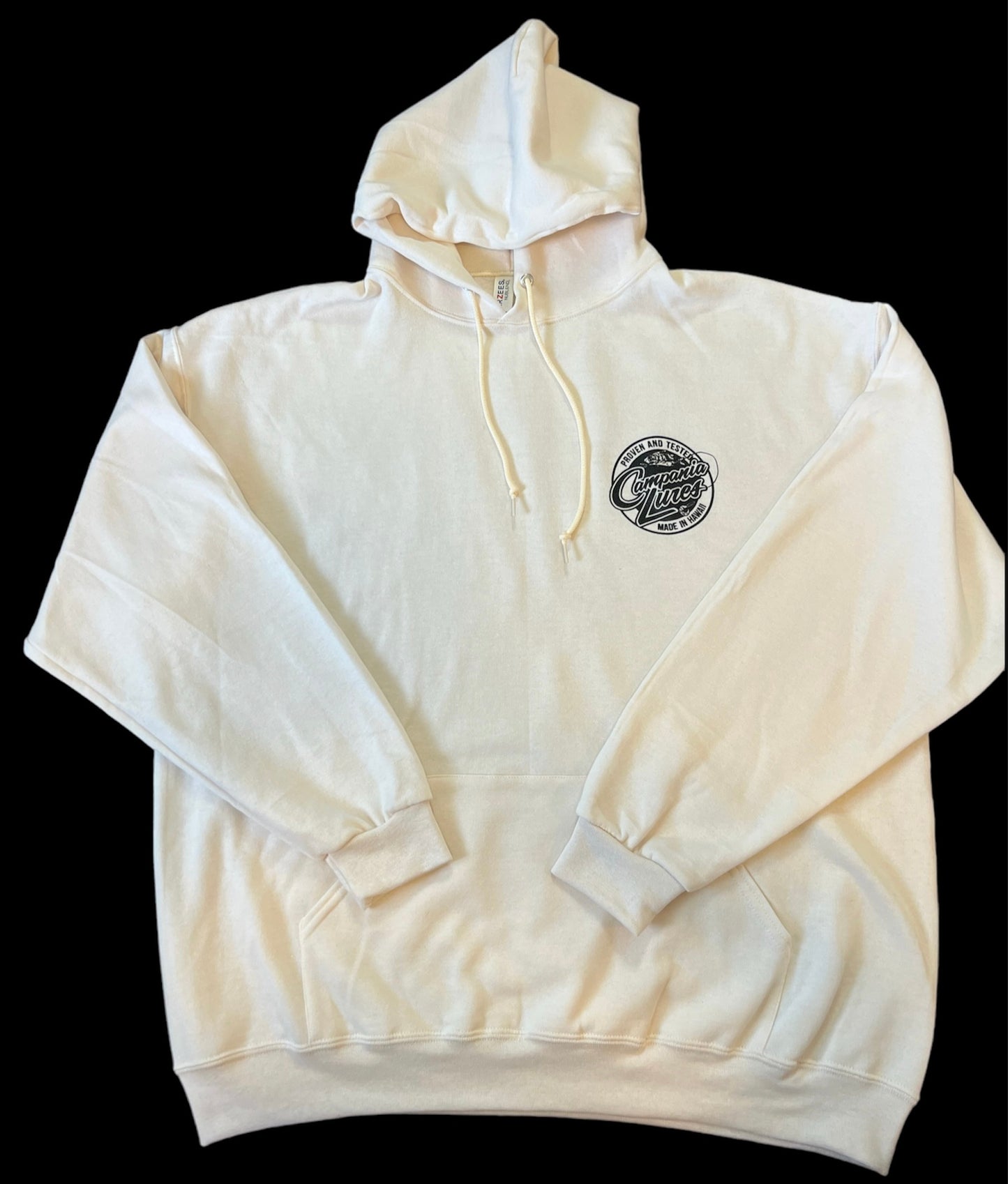 Campania Lures Sweet Cream Heather Hooded Sweater.