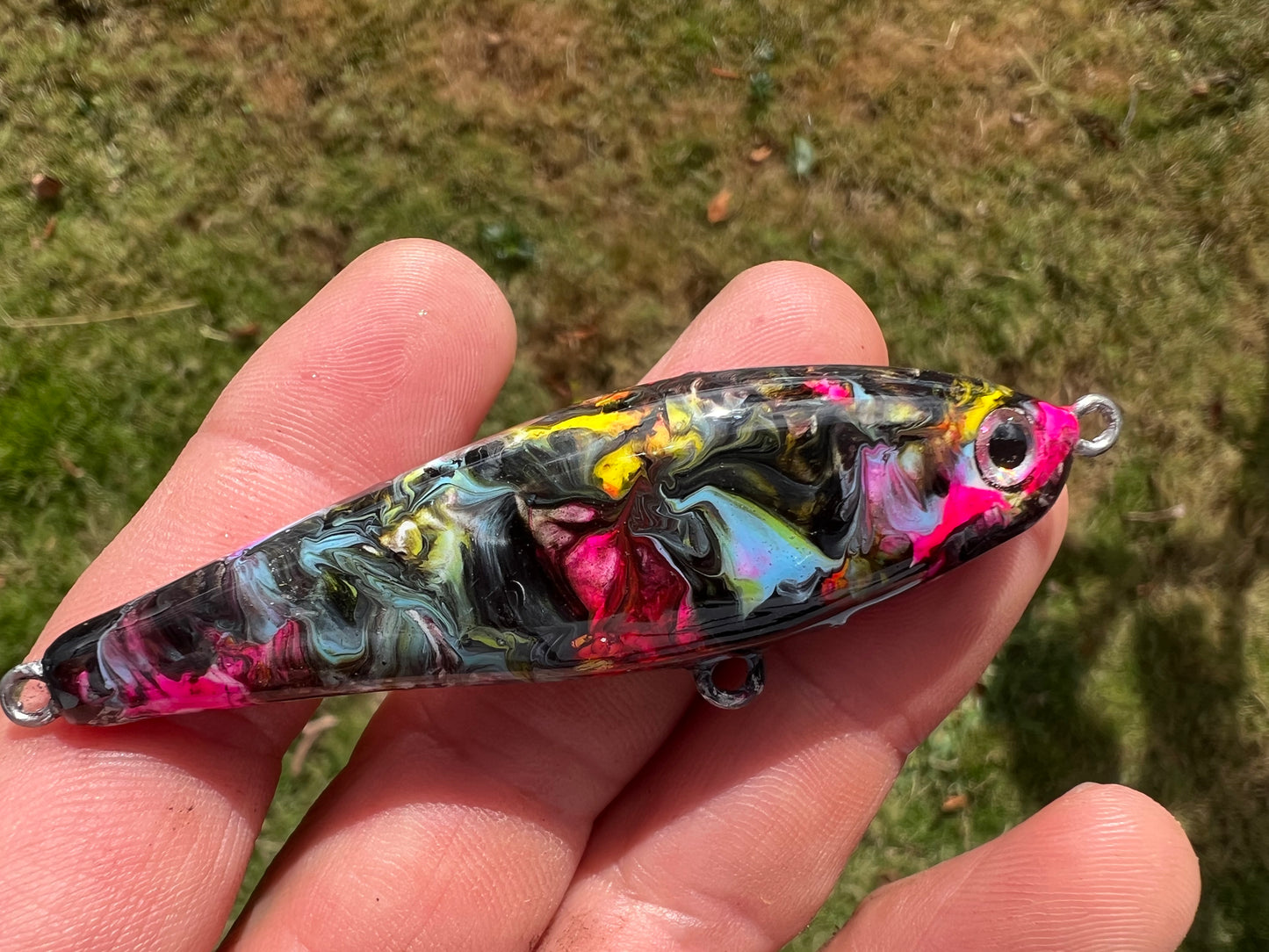 Marbled colorway Sinking Swim Bait.