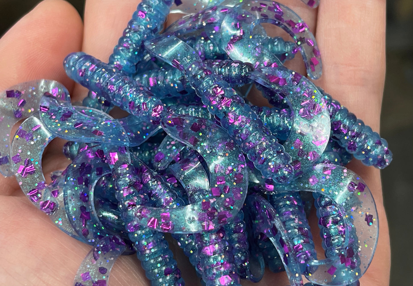 Limited One Time Run Bluebonic Grubs. 25 pack