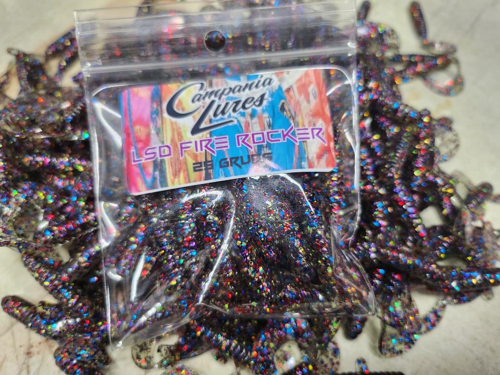 ONE TIME RUN. LSD Fire Rocker 25 pack grubs.