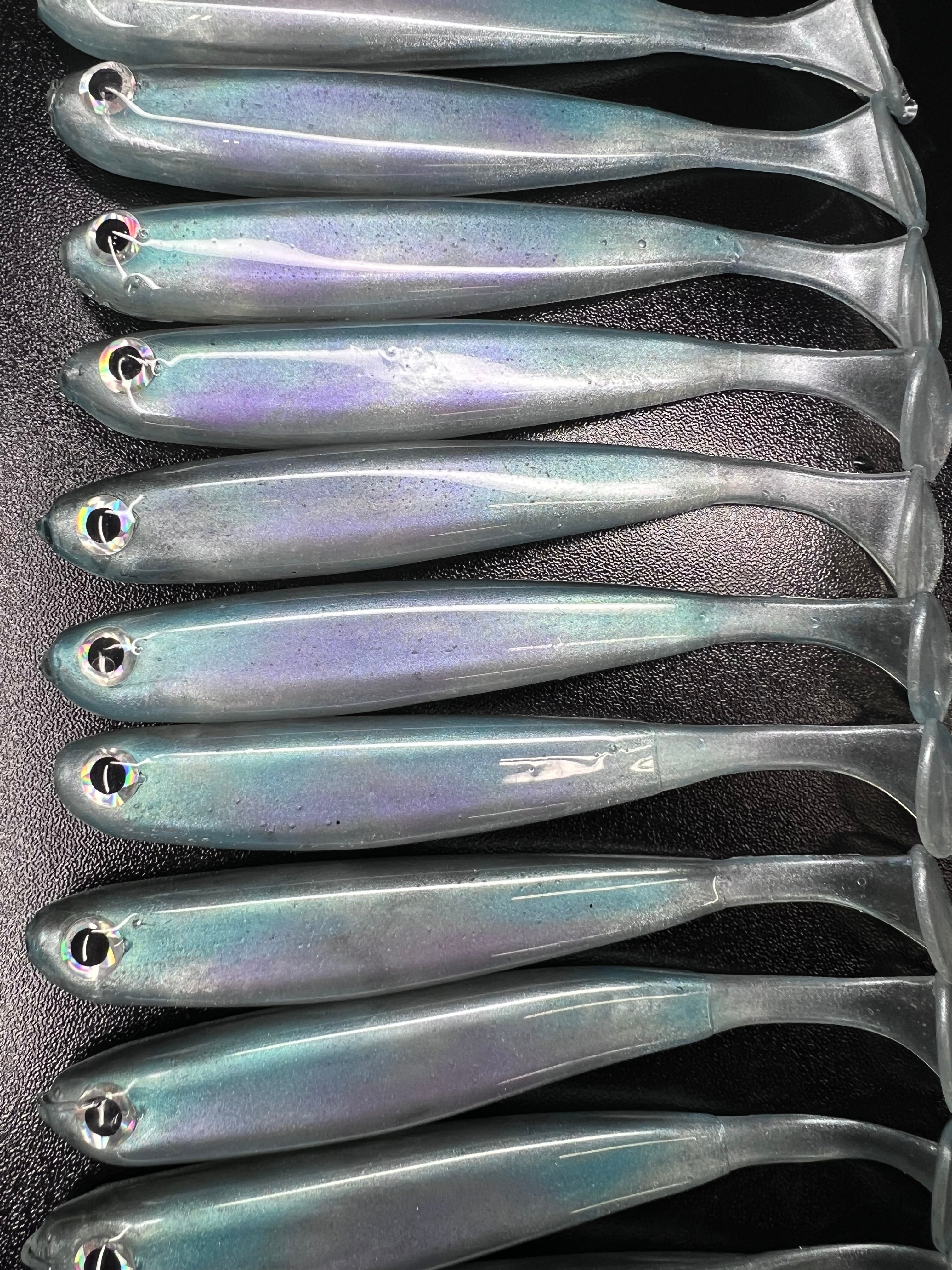 4.5" Blue Candy Paddletails. Limited Run 3 Pack.