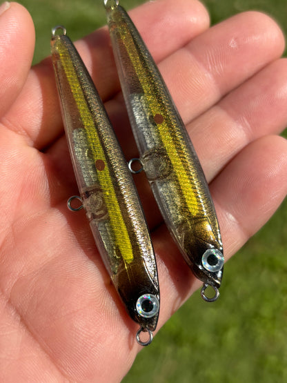 3" Black Gold Sinking Pencil 8 grams. (no hooks)