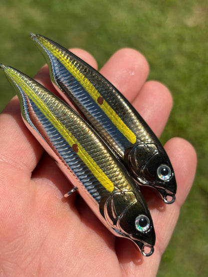 3" Black Gold Chrome Spears 8 Grams. (no hooks)