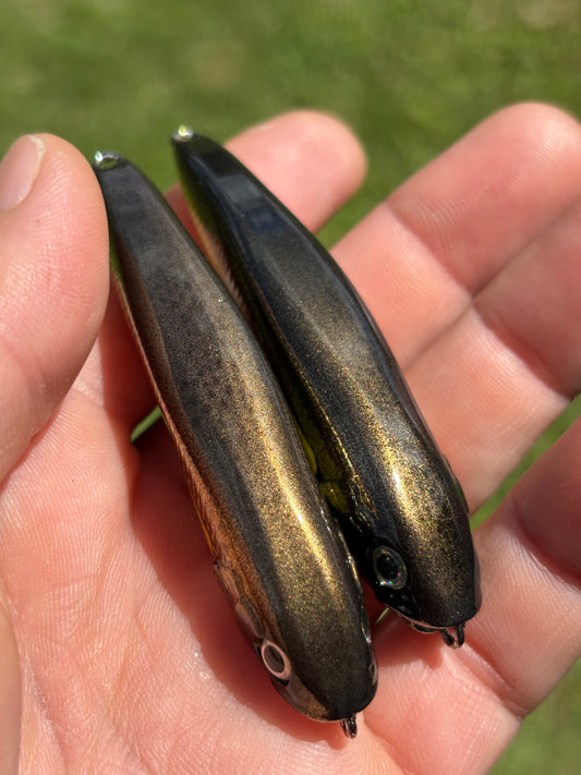 3" Black Gold Chrome Spears 8 Grams. (no hooks)