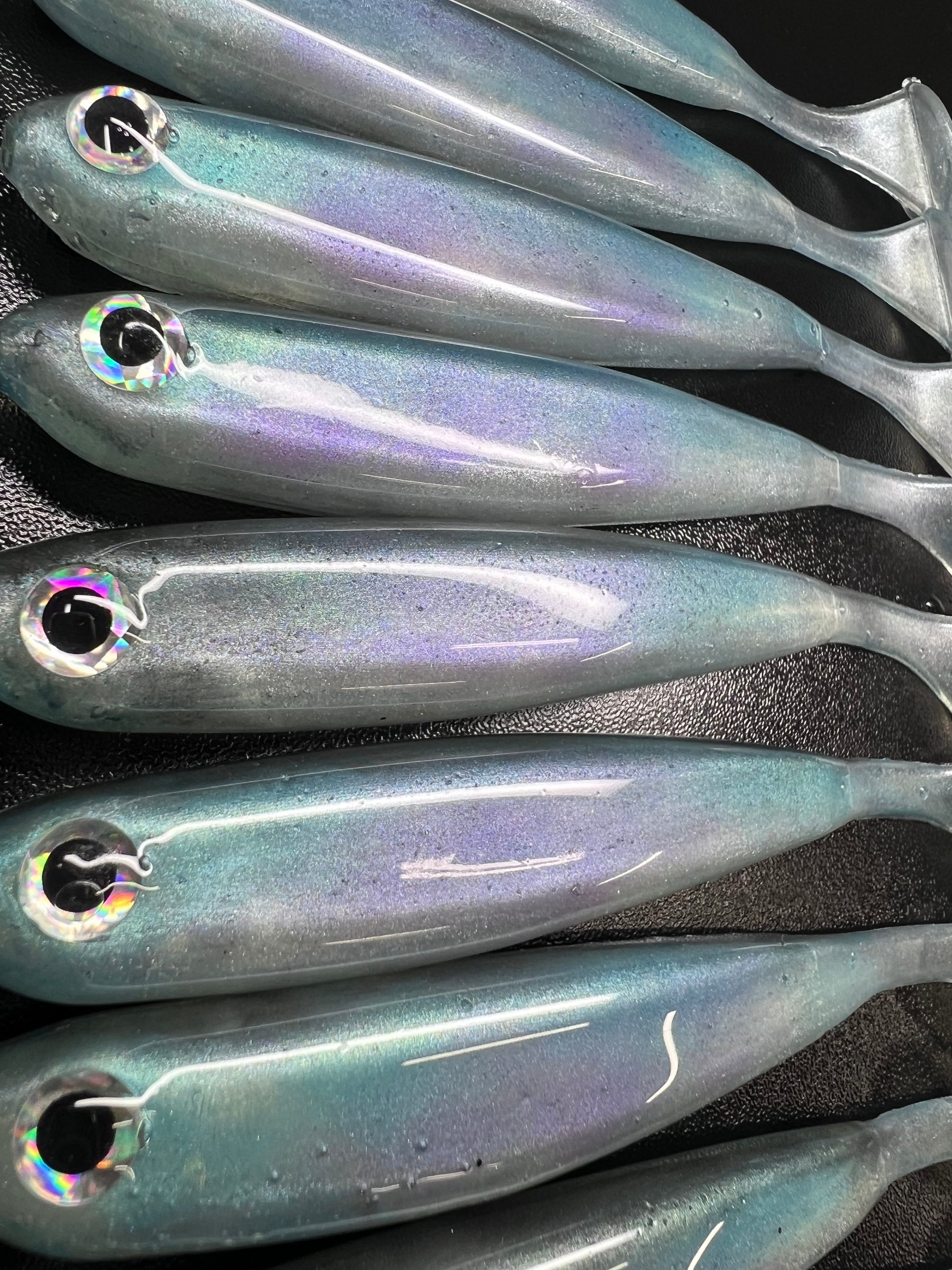 4.5" Blue Candy Paddletails. Limited Run 3 Pack.