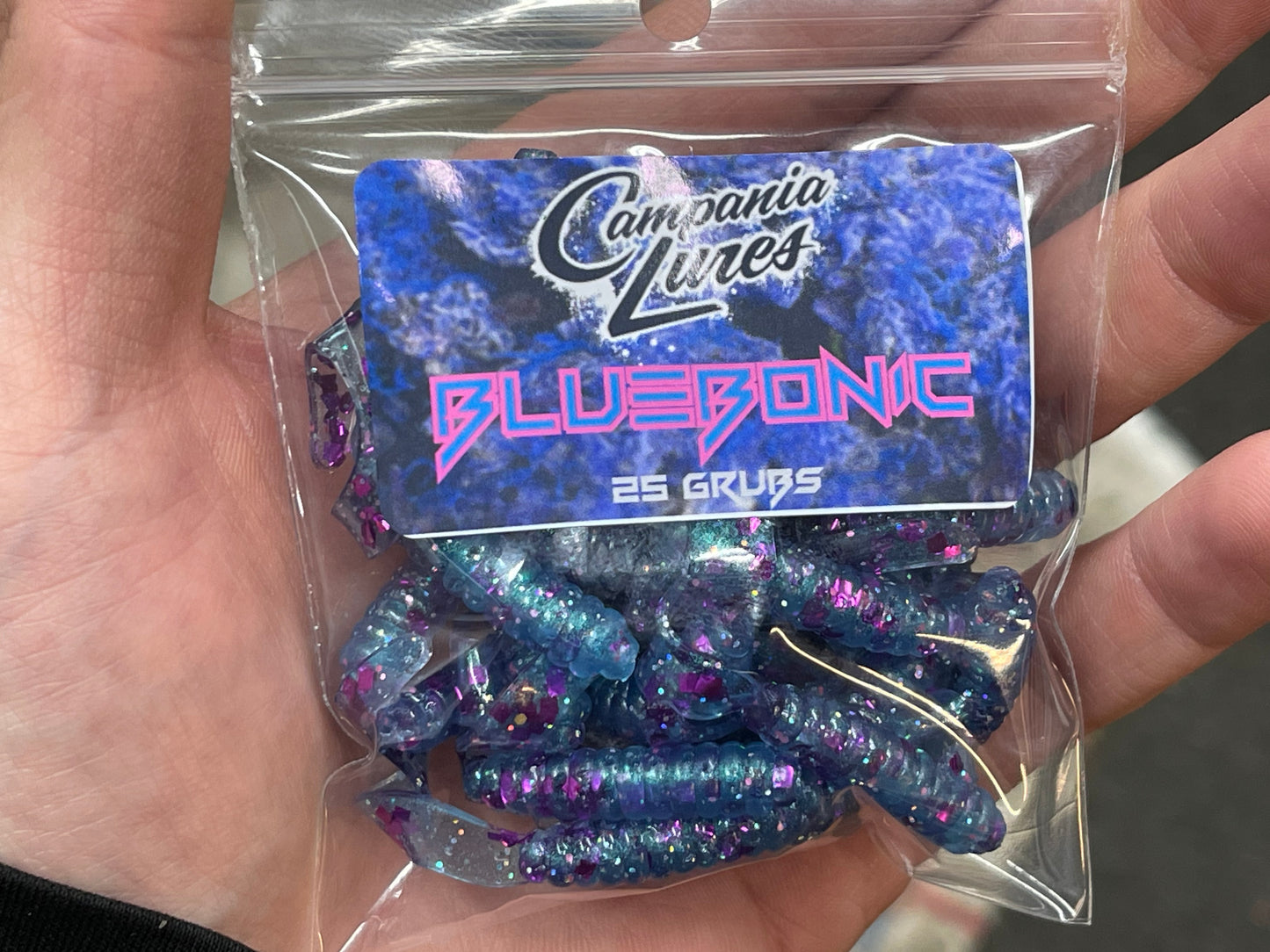 Limited One Time Run Bluebonic Grubs. 25 pack