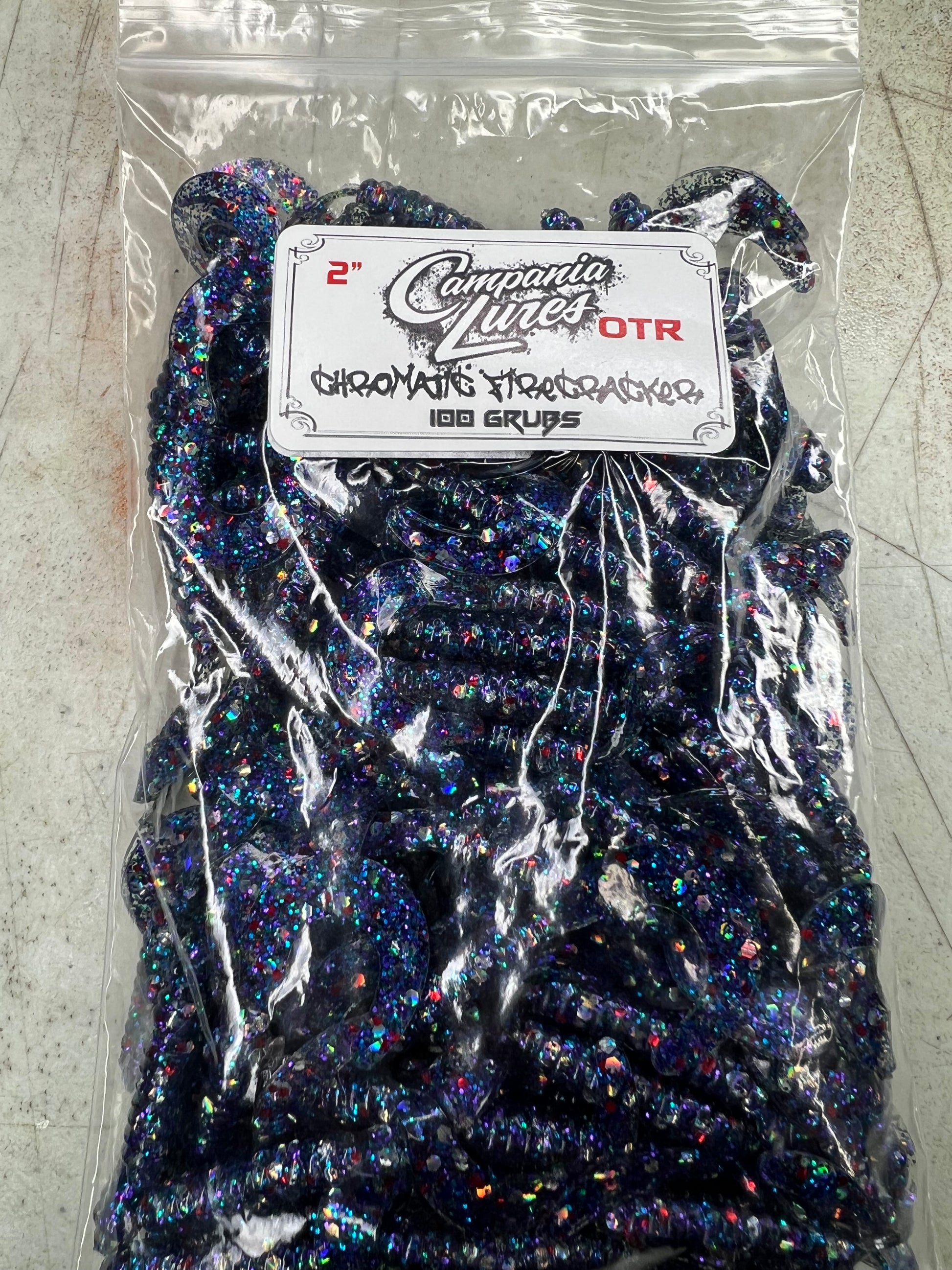 Chromatic Firecracker OTR Grubs. 100 Pack.