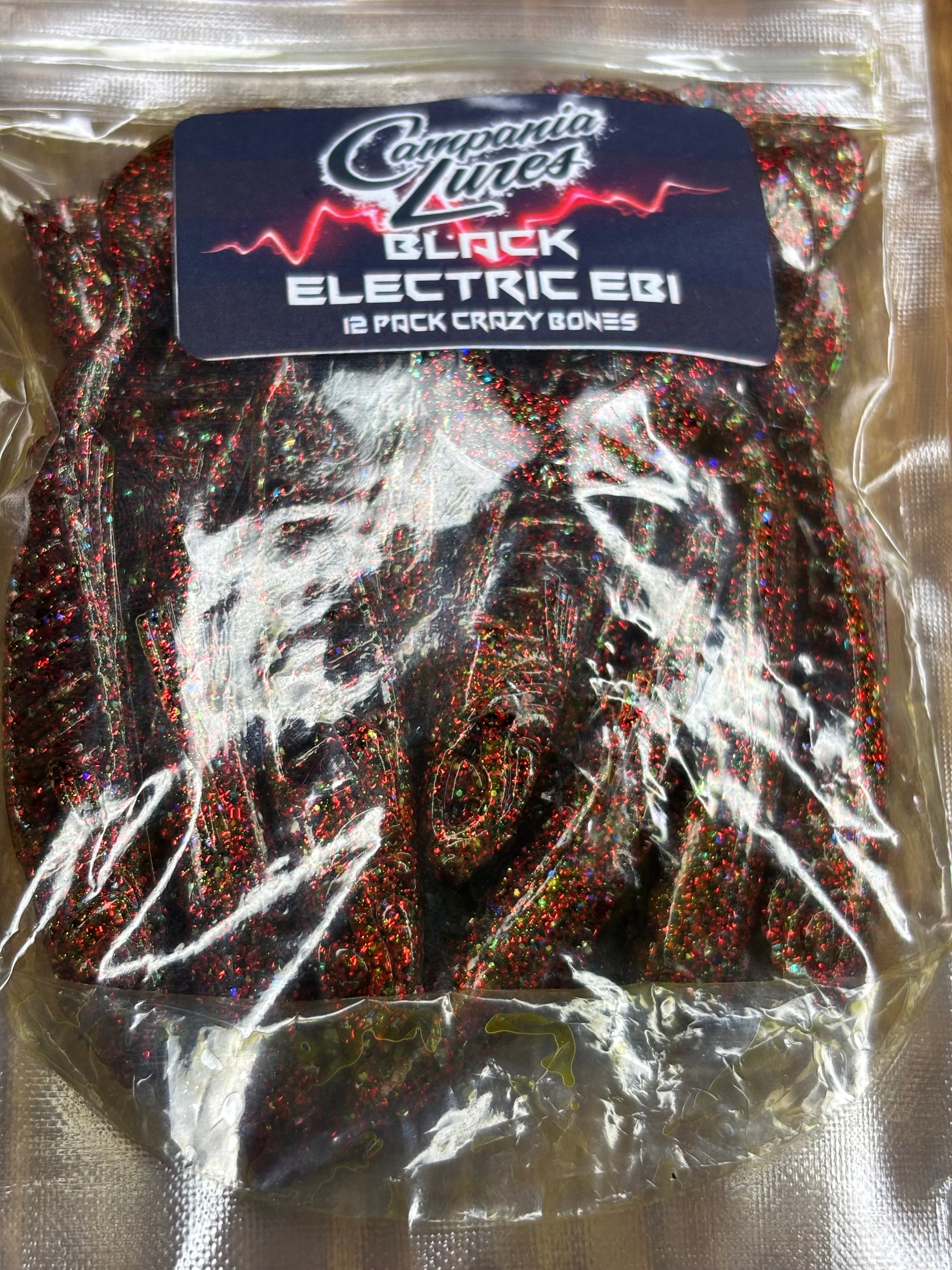 Black Electric Ebi. Bulk 12 Crazy Bones.