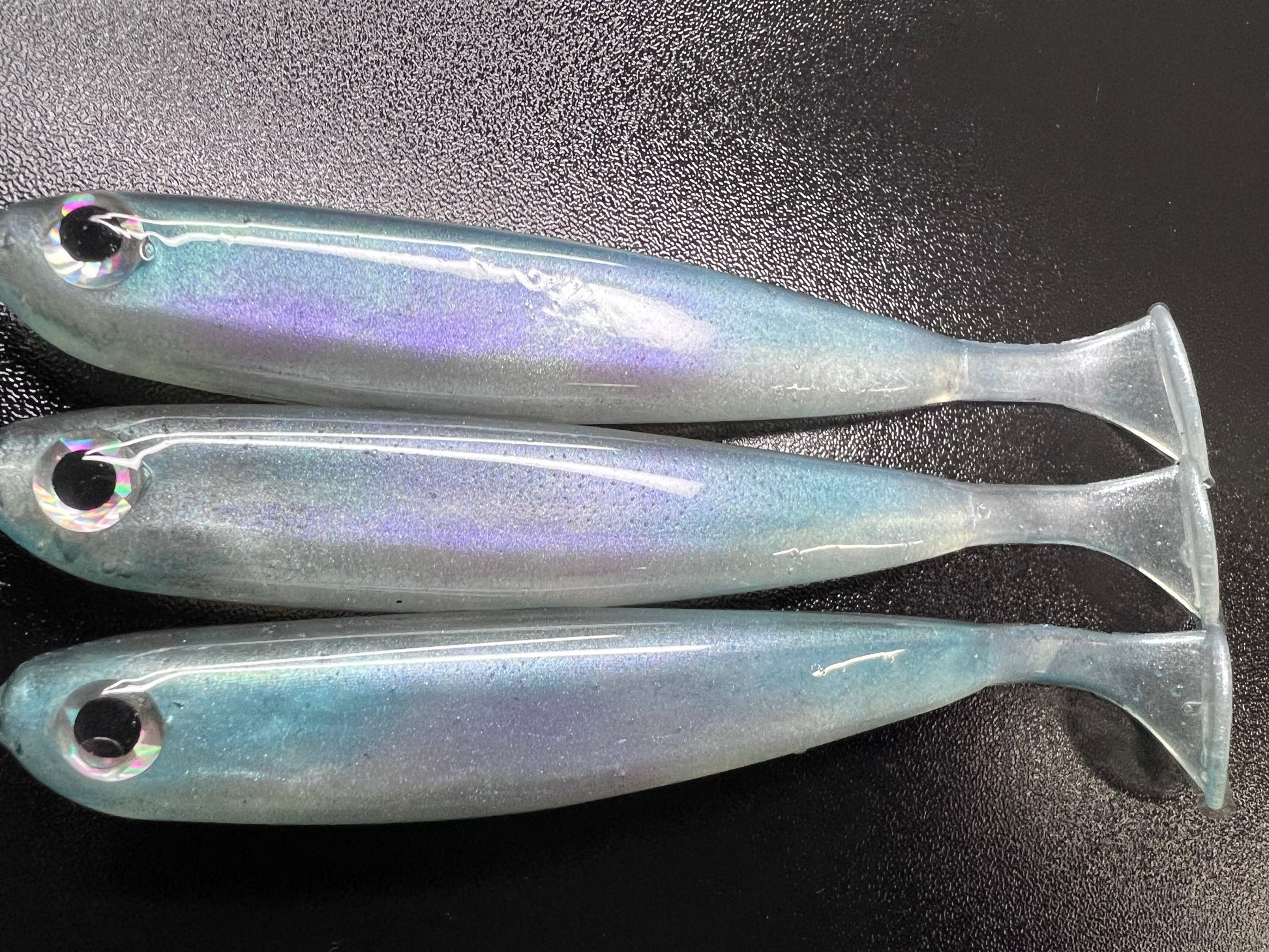 4.5" Blue Candy Paddletails. Limited Run 3 Pack.