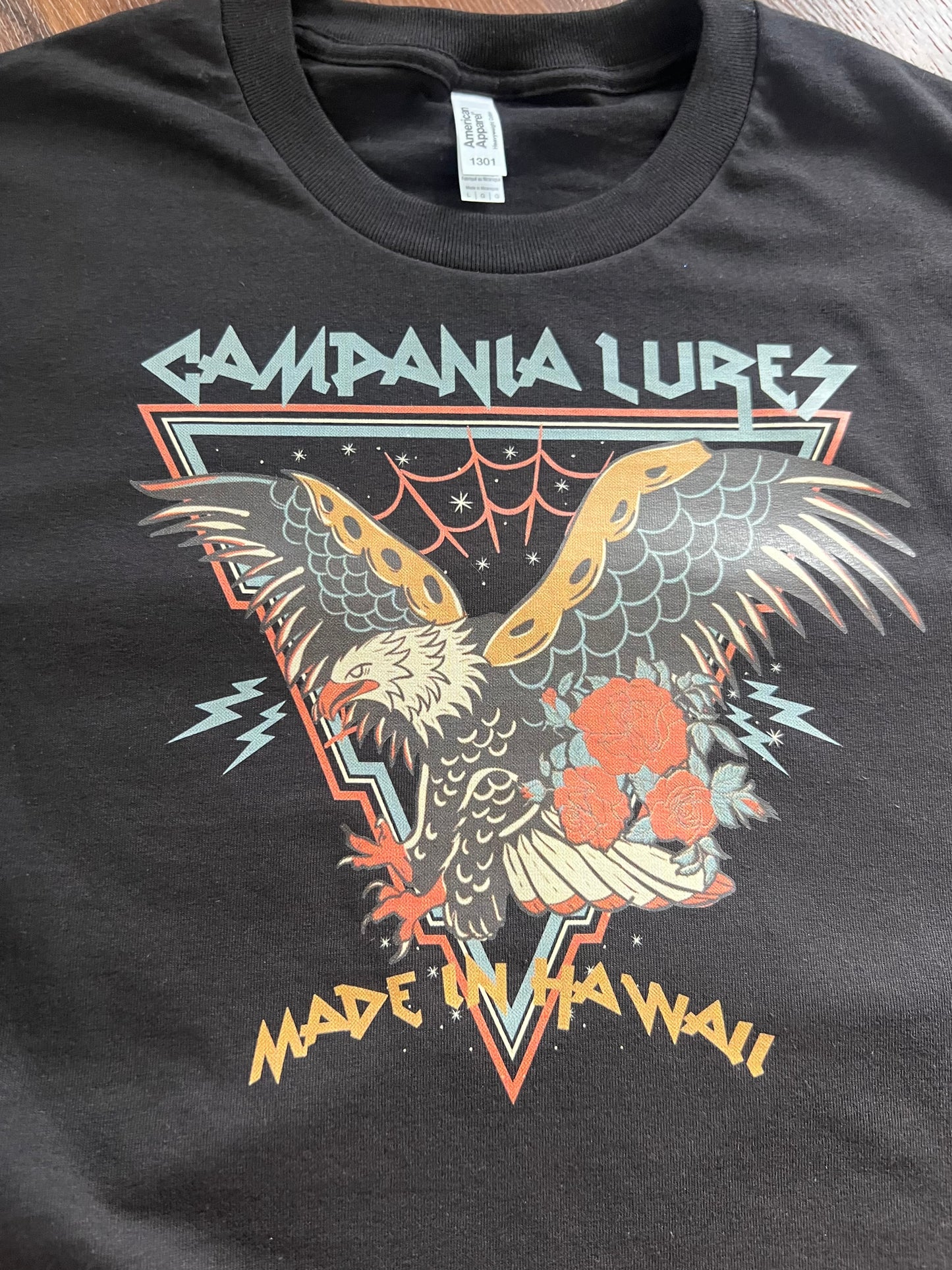 Campania Lures Eagle T-Shirt Made in Hawaii.