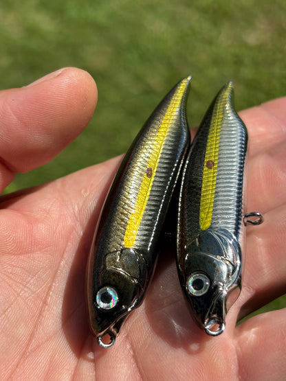 3" Black Gold Chrome Spears 8 Grams. (no hooks)