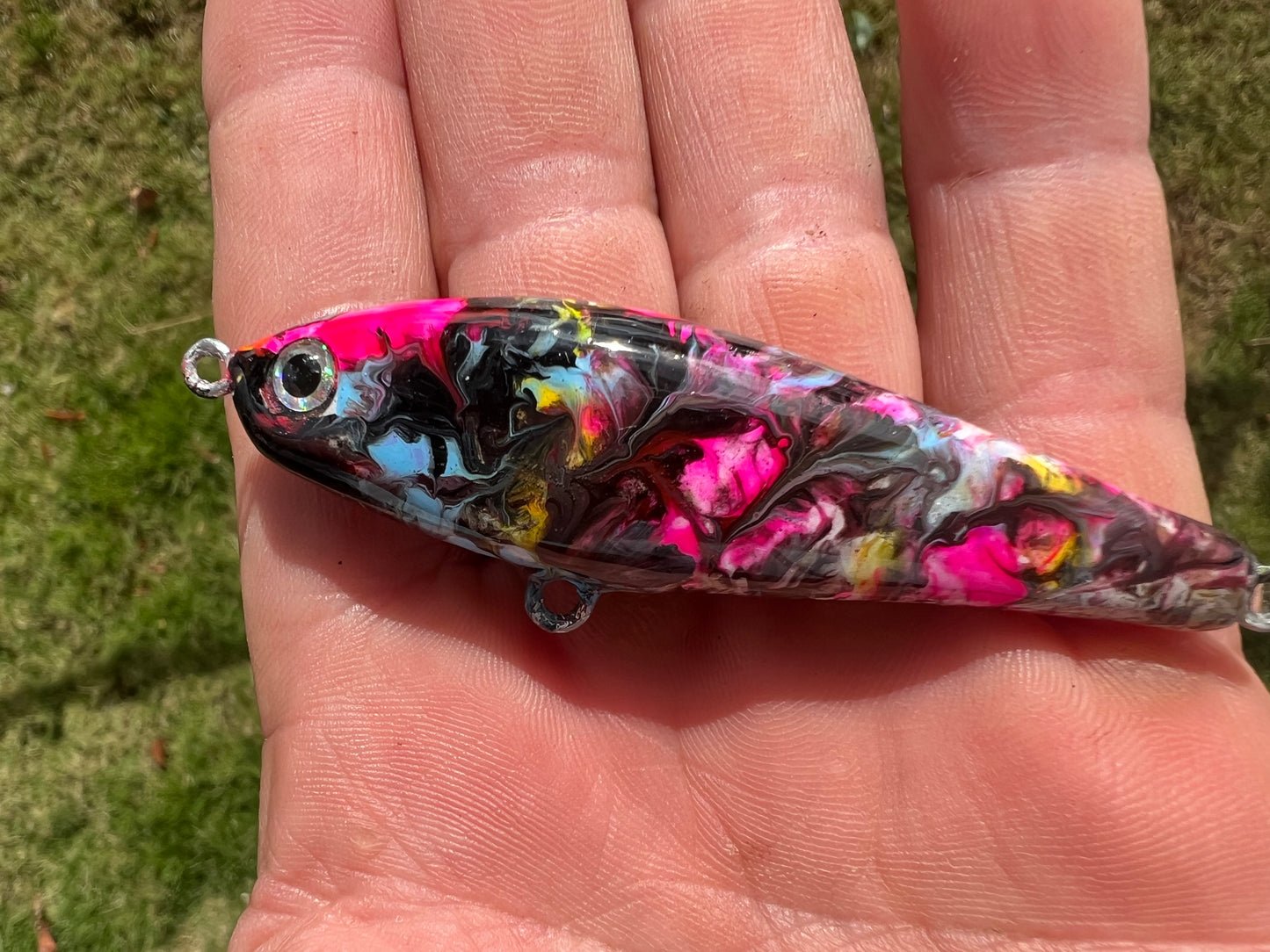 Marbled colorway Sinking Swim Bait.