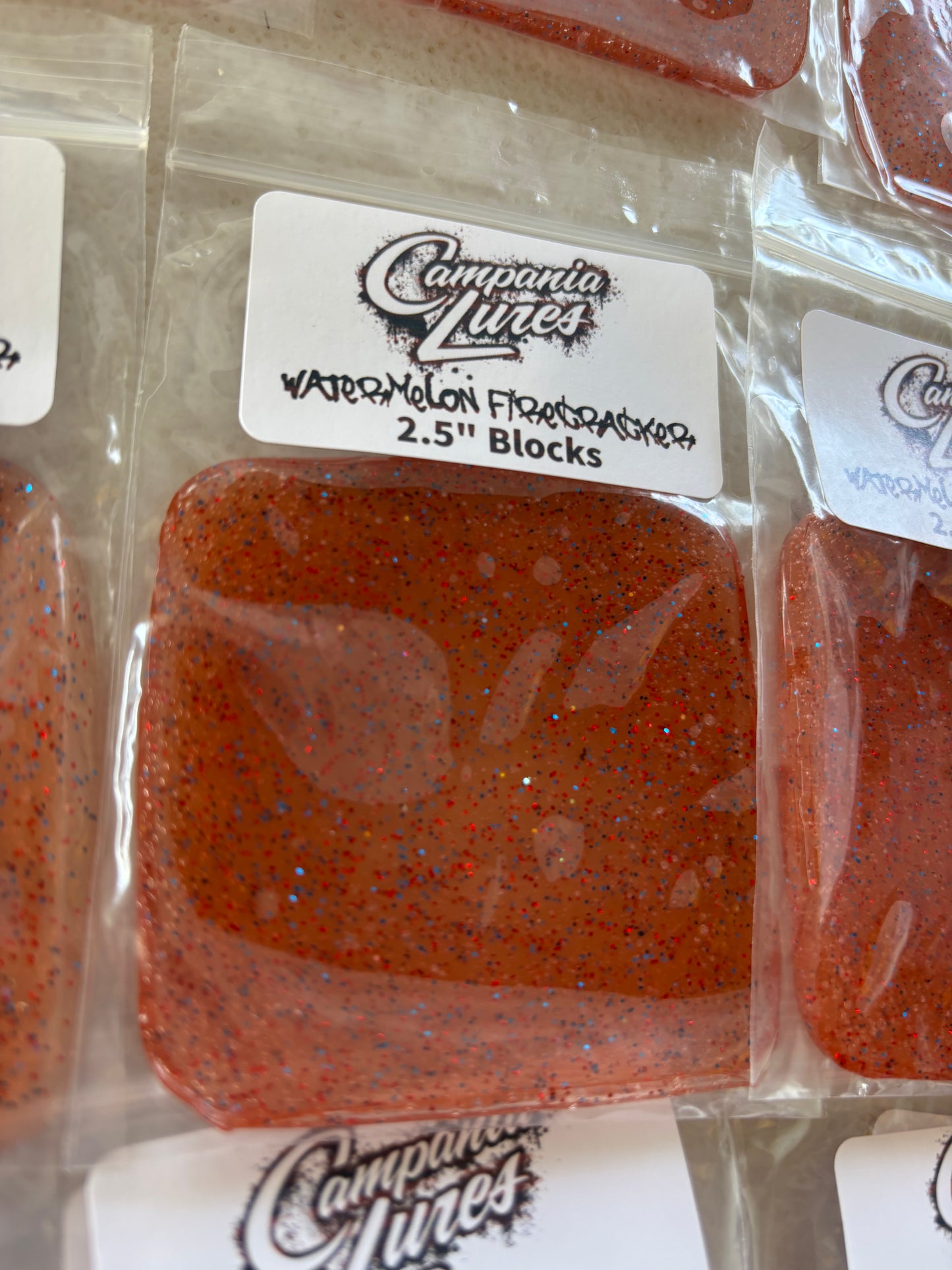 2.5" x 2.5" Watermelon Firecracker Blocks. Trial run