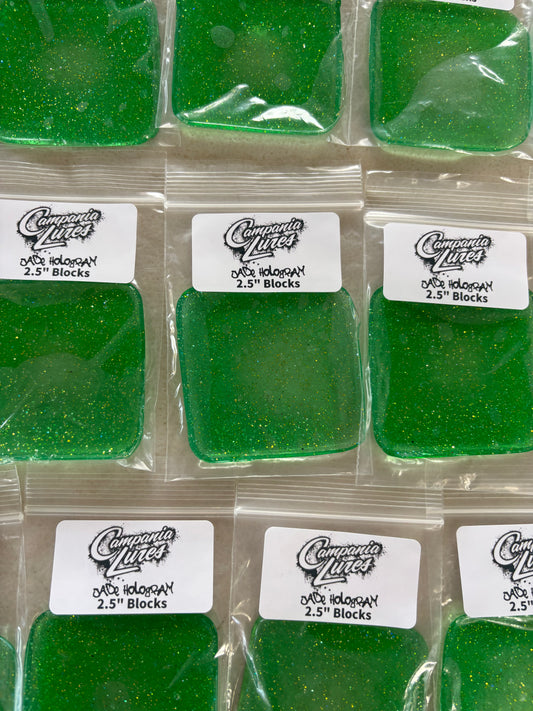 2.5" x 2.5" Jade Hologram Blocks. Trial Run