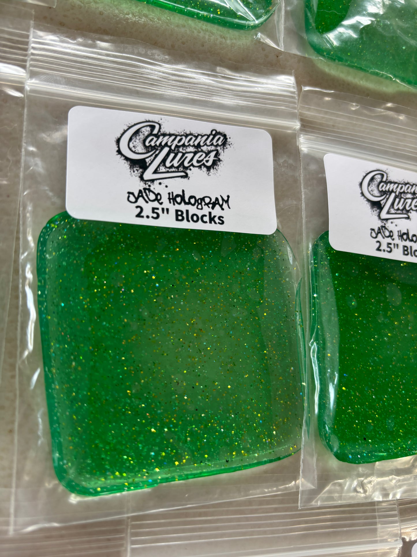 2.5" x 2.5" Jade Hologram Blocks. Trial Run