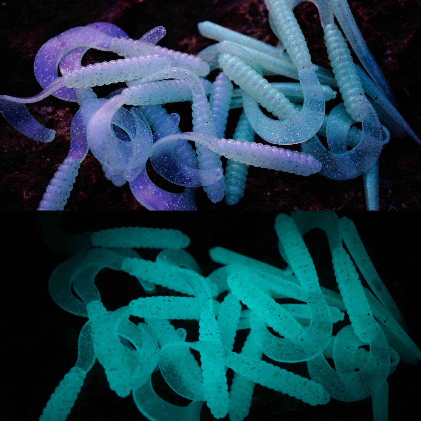 Obake Glow Grubs. 25 pack
