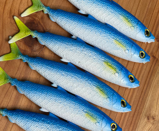 NEW 6" Ultra White Opelu Soft Bait.