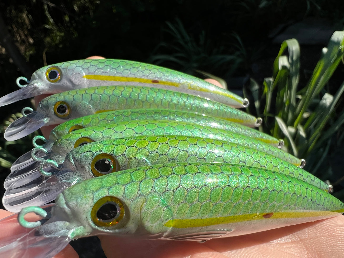 4.5" Viper Green V2 Oama Papio Diver. Sold with hooks and hardware.