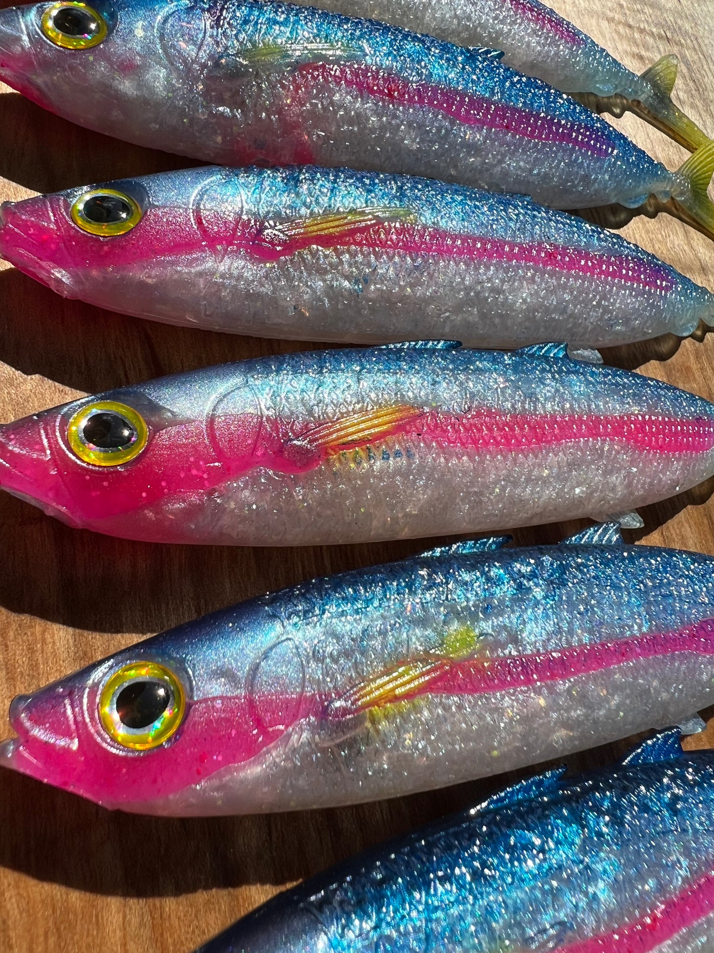 6" Hot Pink Strip Opelu Softbait. Sold individually.