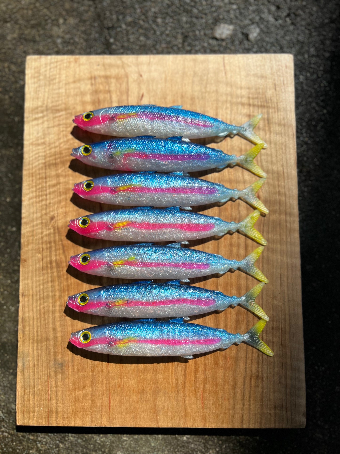 6" Hot Pink Strip Opelu Softbait. Sold individually.
