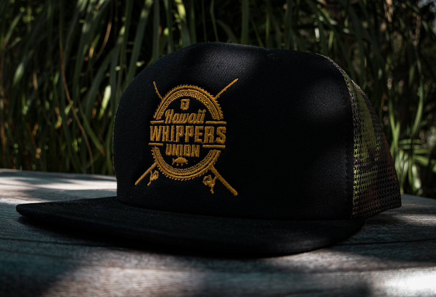 Hawaii Whippers Union Gold Camo Trucker Snapback.