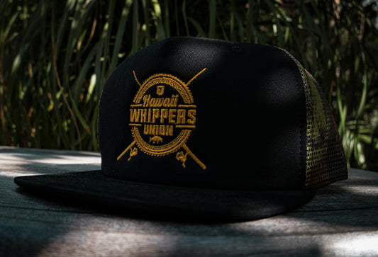 Hawaii Whippers Union Gold Camo Trucker Snapback.