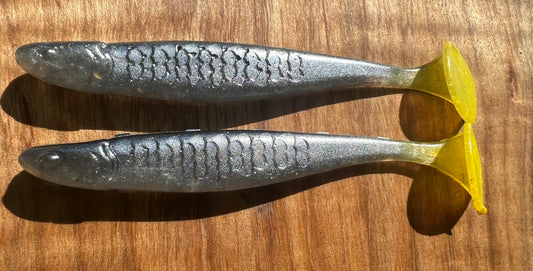 4" Aholehole Warhead Paddletails. Pack of 2