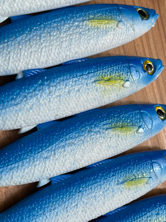 NEW 6" Ultra White Opelu Soft Bait.