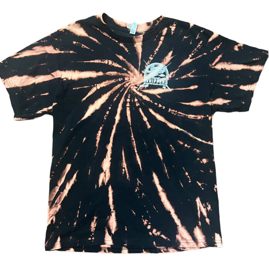 Bleached Tie Dye Campania X Hawaii Whippers Union Black Tee's. (Large Only) Sample run